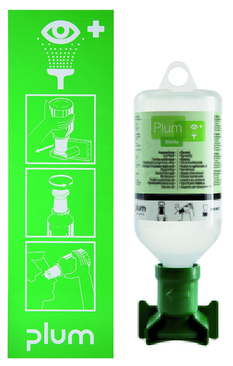 Augenspül-Wandstation mit Flasche